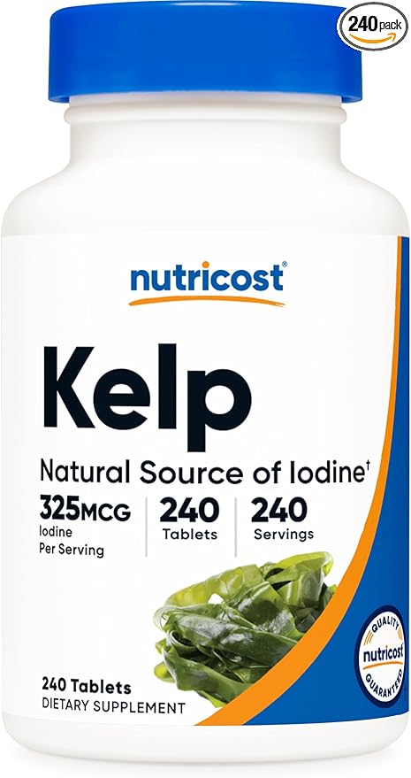 Nutricost Kelp Tablets, 325mcg of Iodine, 240 Tablets - Non-GMO, Gluten Free