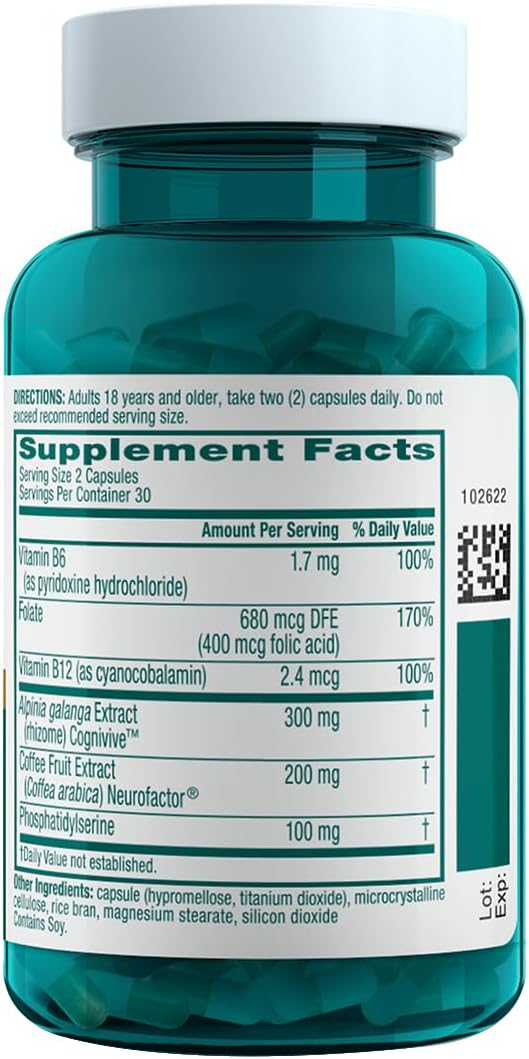 NEURIVA Ultra Brain Supplement for Mental Alertness, Memory, Focus & Concentration with Clinically Tested Cognivive, Neurofactor, Phosphatidylserine, Vitamins B6 & B12, 60 Count Capsules (2 Pack)