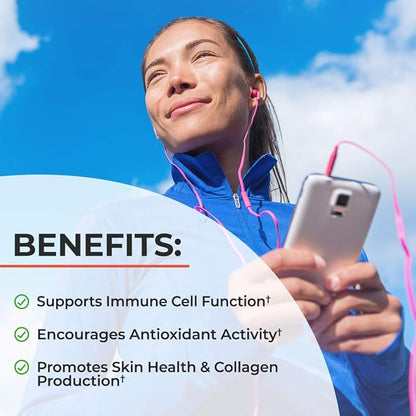 BioSchwartz Vitamin C Complex Supplement - Vitamin C 1000mg Capsules with Rose HIPS Zinc and Citrus Bioflavonoids for Immune Health, Cellular Energy, Collagen Production, 120 Count (60 Day Supply)