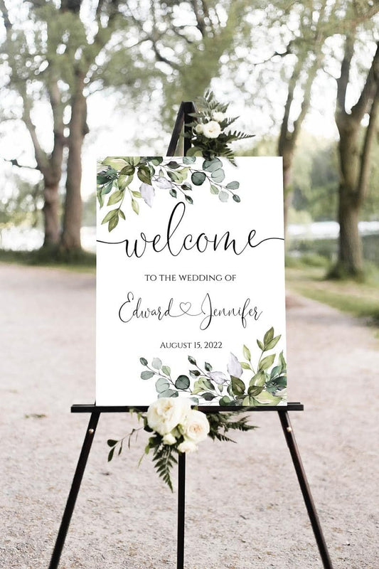 Eucalyptus Wedding Welcome Sign - Welcome to Our Wedding