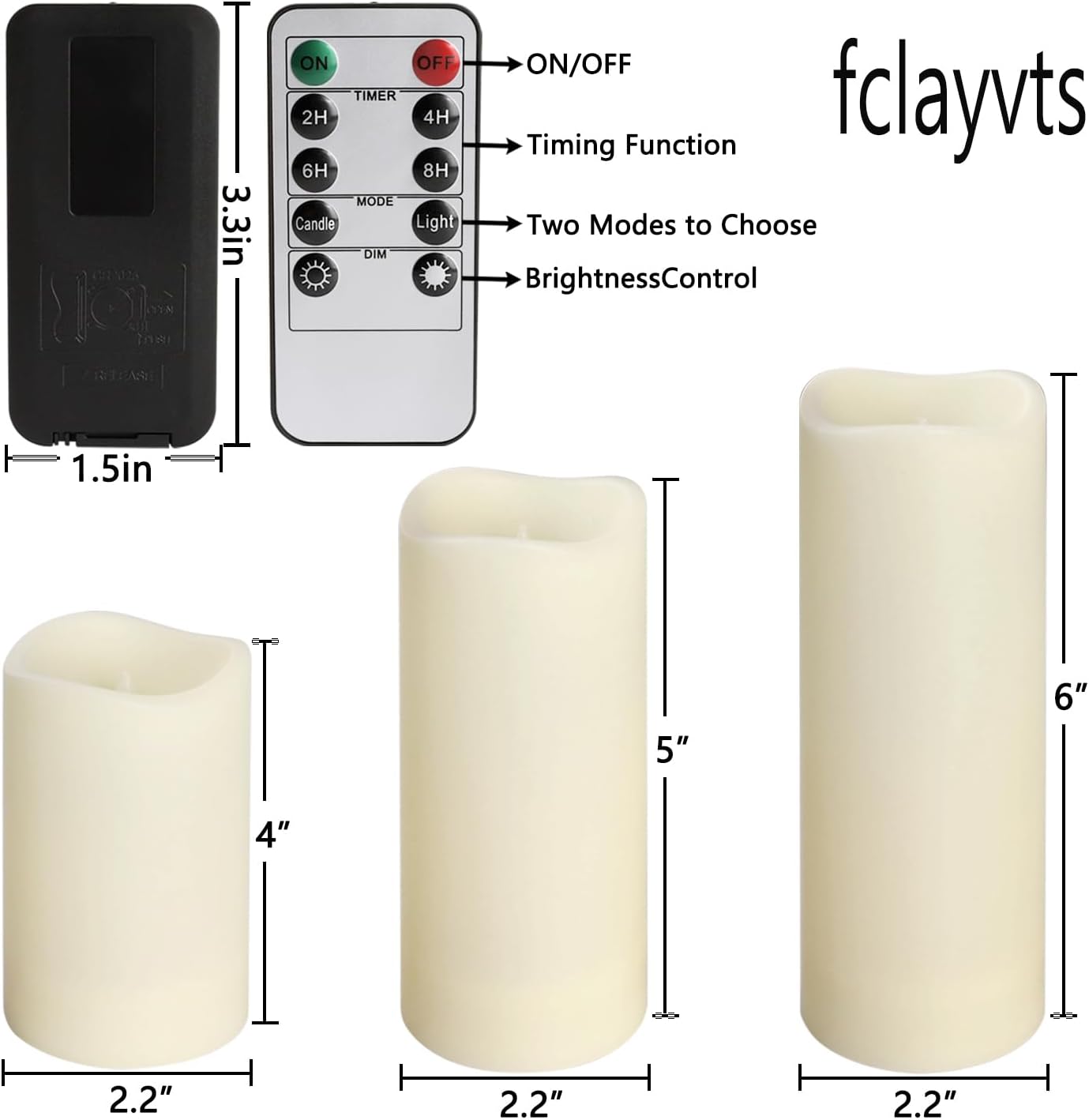 24-Pack LED Flameless Candles with Remote Control -Remote flameless Candles- Timer Candles -3D Flame, for Halloween Christmas Parties,Wedding,Home,Gift and Special Occasions(Three Sizes)