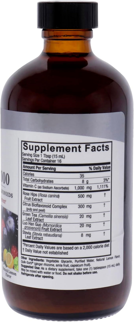 Nature's Answer Liquid Vitamin C 1000mg , 8-Fluid Ounces | Natural Immune Booster | Promotes Healthy Skin & Joints | with Rose Hips & Bio-Flavonoids