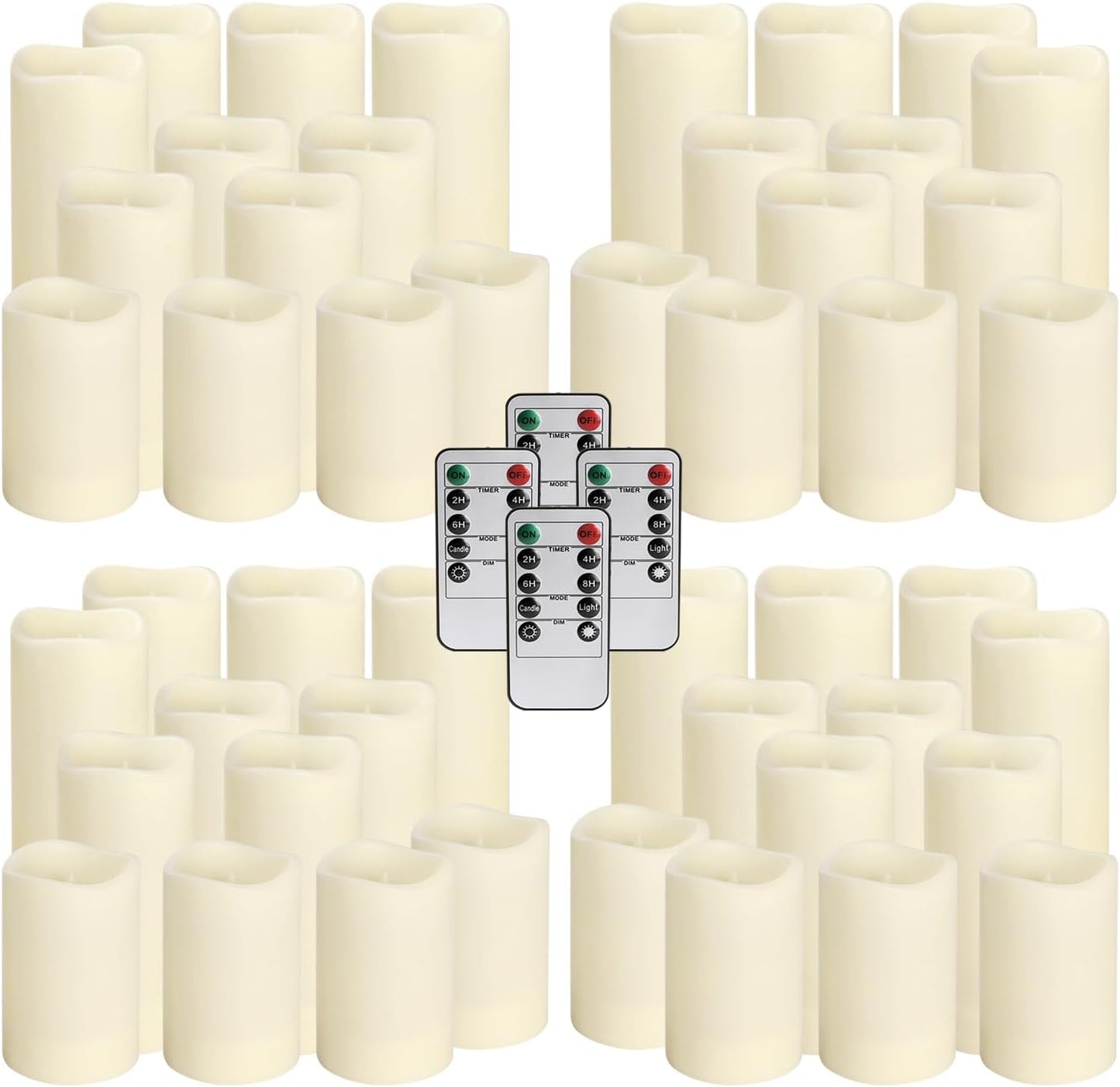 48-Pack LED Flameless Candles with Remote Control - Perfect for Home, Parties, and Special Occasions - Create a Magical Ambiance Effortlessly(Three Sizes)