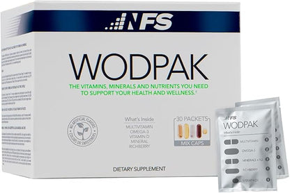 NF Sports WodPak Complete Daily Multivitamin Vitamin Pack for Men and Women, Soft-Gel Berry-Flavored Multivitamins with Vitamin D, Vitamin D3, Zinc, Omega 3, 30 Servings (Pack of 1)