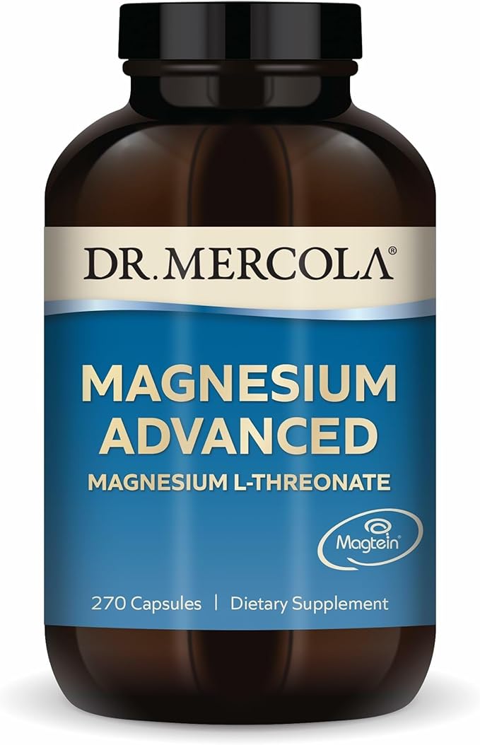 Dr. Mercola Magnesium Advanced - Supports Bone, Joint & Brain Health - Contributes to More Restful Sleep - Non-GMO, Gluten-Free & Soy-Free - 270 Capsules (90 Servings)