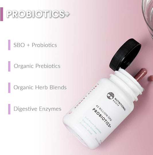 Probiotics + - Soil-Based Organisms, Probiotics, Prebiotics - Digestive Enzymes - Delay Release - Dietary Supplement - 1 Month Supply - 30 Capsules