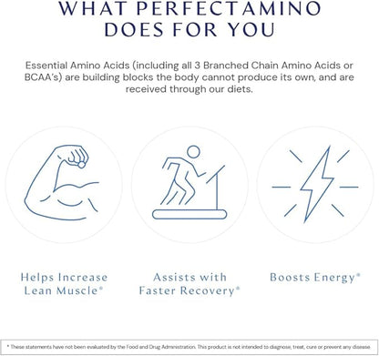 BodyHealth PerfectAmino (600 ct) Easy to Swallow Tablets, Essential Amino Acids Supplement with BCAAs, Vegan Protein for Pre/Post Workout & Muscle Recovery with Lysine, Tryptophan, Leucine, Methionine