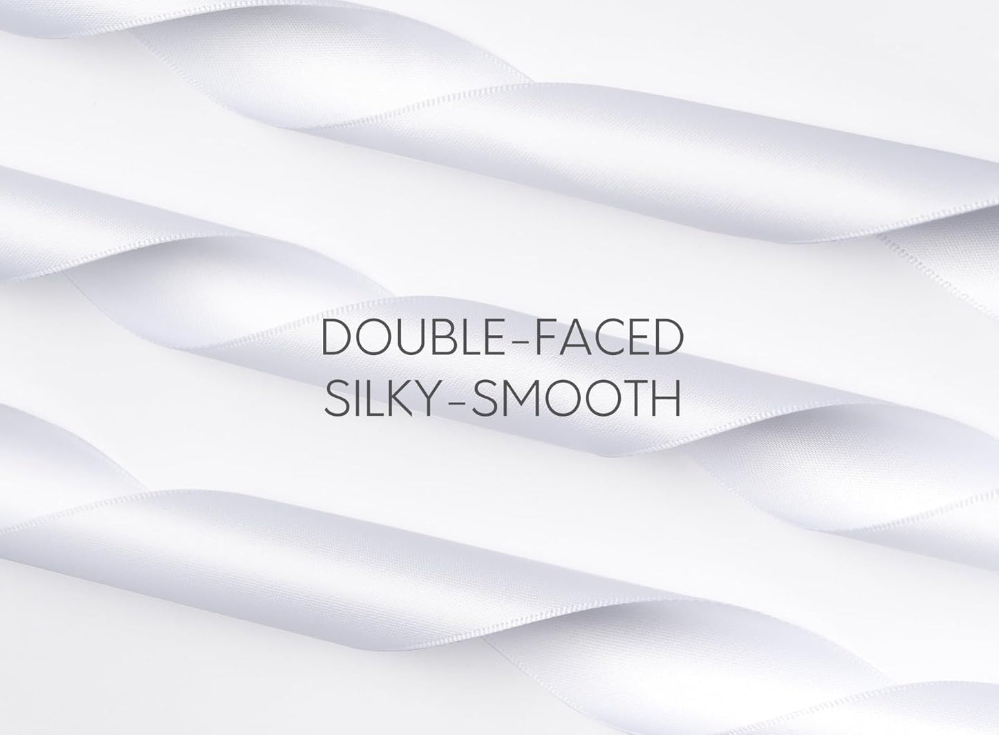 White Satin Ribbon 1-1/2 Inch x 50 Yards Double-Faced Hair Ribbons for Flower Bouquet Wrapping Paper Bows Gift Wedding Invitations Crafts