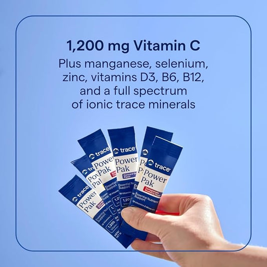 Trace Minerals Power Pak | Electrolyte + Vitamin C, Zinc, Magnesium | Immunity, Hydration & Energy Boost | Acai Berry, Pomegranate Blueberry, Guava Passion Fruit | 30 ct Variety Pack