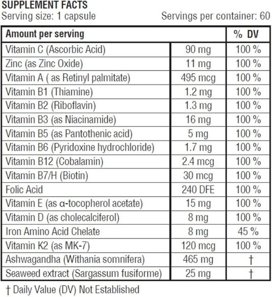 obel Daily Multivitamin | with Ashwaganda and Seaweed | Optimum Health for Adults
