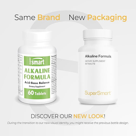 Supersmart - Alkaline Formula Supplement (Advanced Formula) - with Potassium Phosphate, Calcium & Magnesium Citrate - pH Balance | Non-GMO & Gluten Free - 60 Tablets