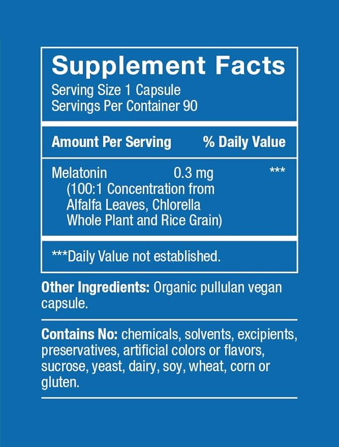 Herbatonin 0.3mg – The First Phyto-Melatonin (Natural Plant Melatonin) – 90 Vegan Capsules (90 Day Supply) Low Dose, Natural Sleep Aid and Circadian Rhythm Support (Pack of 1)