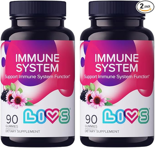 Immune System Elderberry Gummies for Adults & Kids | Advanced Immune Support Supplement with Vitamin C, Echinacea, & Propolis | Vegan & Gluten Free Gummy Vitamins | 200mg Elderberry/Dose -180 Ct