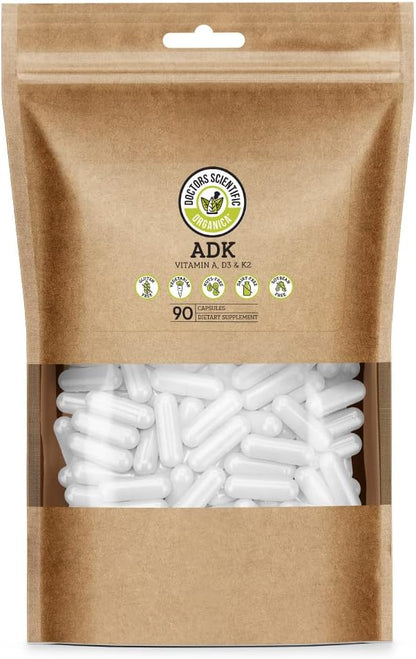 Organica DSO: ADK Vitamin Supplement - Vitamin D3 K2 and A - 90 Capsules - High Potency ADK Complex for Bone Health and Heart Health Support