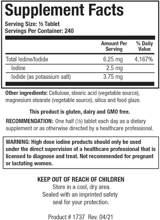 Biotics Research Iodizyme HP Iodine, Thyroid Support, Cellular Metabolism, Promotes Energy, Supports Metabolic Function, T3, T4, TSH 120 Tablets