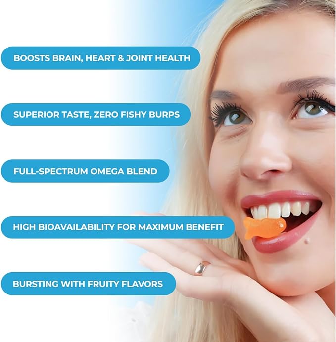 Omega 3 Gummies for Adults with Flaxseed Oil (Omega 3, 6, 9) – Heart Health, Brain Function, Joint & Eye Support for Women & Men | Vegan, Non GMO, Gluten Free Gummy Vitamins | Orange Flavor- 40ct