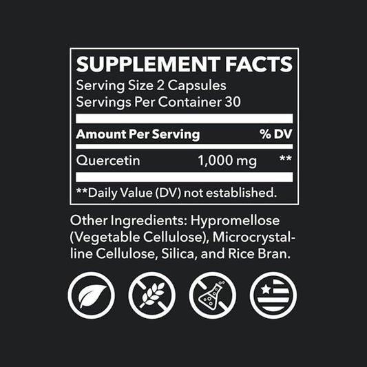 LifeSeasons Essentials Quercetin Flavonoid - Supports Antioxidant Activity & Immune Function - Boosts Allergy Defense & Sinus Health - Assists Natural Regulation Histamine - 1000mg - 60 Capsules
