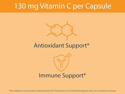KOYAH Fruit-C - Organic Vitamin C Capsules - from Acerola Cherries, 100% Whole Fruits, 130 mg Vitamin C, Freeze-Dried, No Extracts - Whole-Food, Vegan, Non-GMO, 3rd Party Tested, 60 Capsules