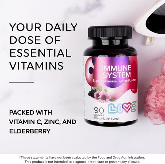 Immune System Elderberry Gummies for Adults & Kids | Advanced Immune Support Supplement with Vitamin C, Echinacea, & Propolis | Vegan & Gluten Free Gummy Vitamins | 200mg Elderberry/Dose -90 Ct