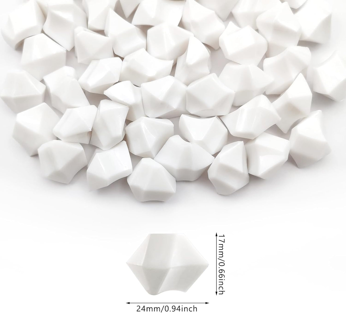 White Vase Fillers for Home Decor, Fake Crushed Ice Cubes, Vase Fillers, 150 pcs Reusable Fake ice Cubes for Photography Accessories Props Decoration for Wedding