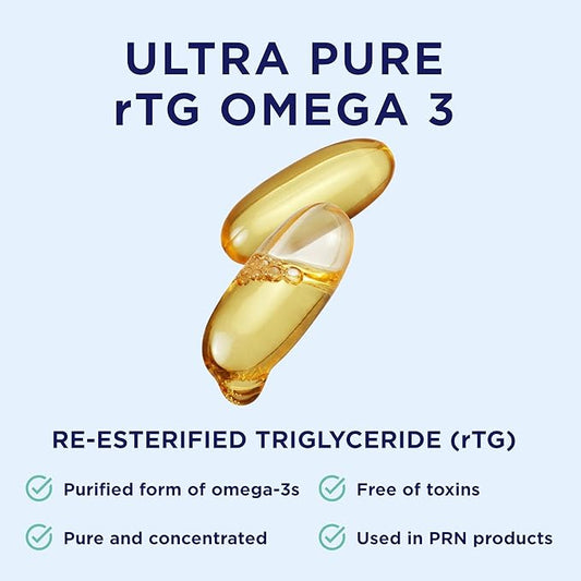 PRN DE Omega Benefits Liquid - Advanced Support for Eye Dryness - 2240mg of EPA & DHA Supplement in Re-esterfied Triglyceride Form or RTG - Promote Healthy Eyes with Omega-3 Fish Oil - 60 Day Supply