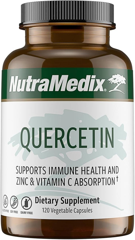 NutraMedix Quercetin - Quercetin 500mg Capsules - Antioxidant & Immune Support Supplement for Heart Health - Aids in Zinc & Vitamin C Absorption (120 Vegetarian Capsules)