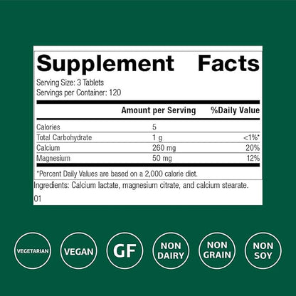Standard Process Inc. Calcium Lactate - Immune Support and Bone Strength - Bone Health and Muscle Supplement with Magnesium and Calcium - 360 Tablets