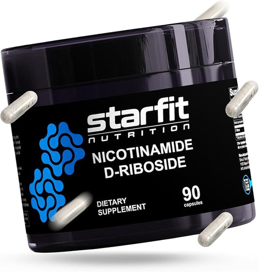 STARFIT - Nicotinamide D-Riboside (2 Pack), Booster NAD+, Energy & Focus Supplement, Anti-Aging Cellular Support, Total 180 Capsules