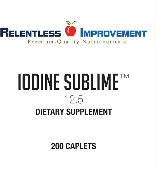 Iodine Sublime 12.5mg 200 Caplets with Potassium Iodide
