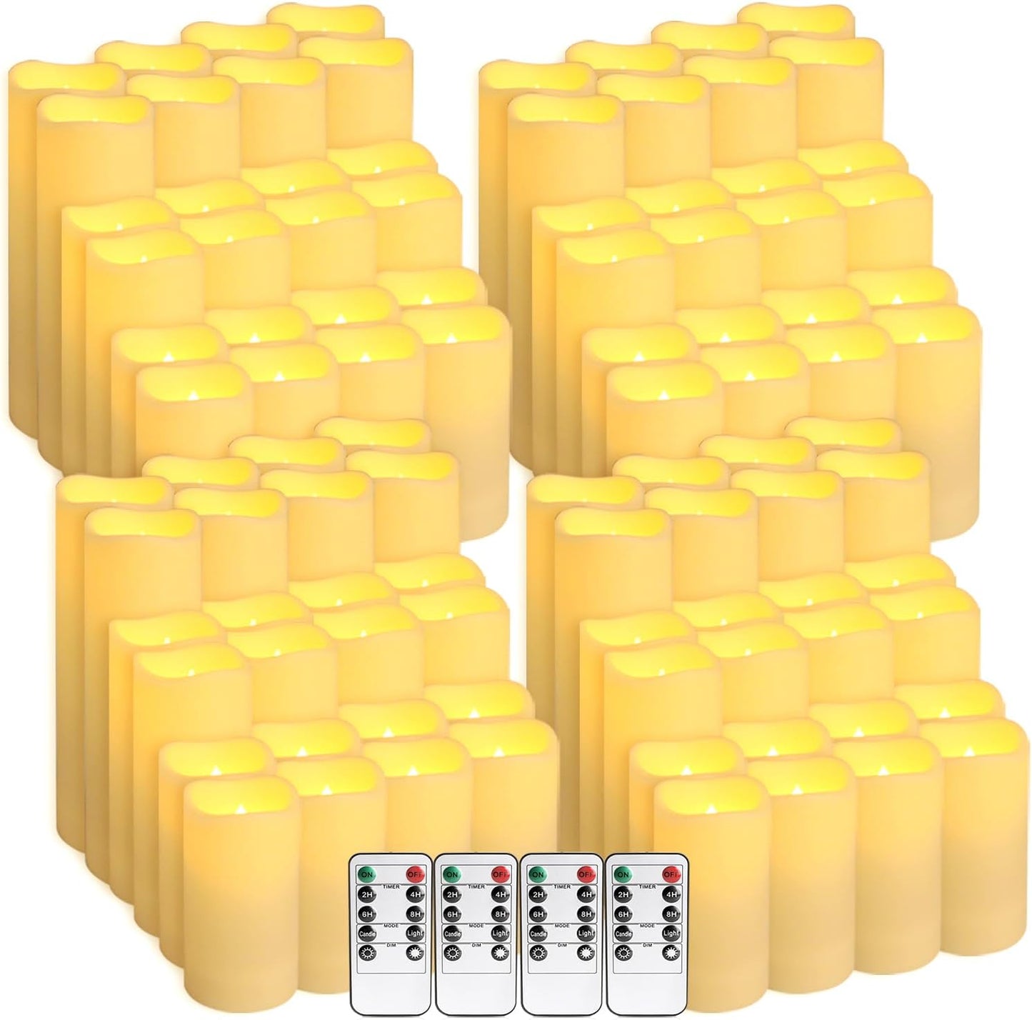 96-Pack LED Flameless Candles with Remote Control - Perfect for Parties, and Special Occasions(Three Sizes)