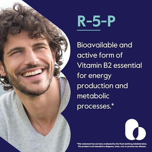 BESTVITE Riboflavin 5'-Phosphate 50mg (120 Vegetarian Capsules) - No Stearates - Vegan - Non GMO - Gluten Free - Bioactive Form of Vitamin B2