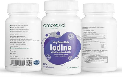 AMBROSIAL Iodine 5000mcg Tablets (Pack of 2-120 Tablets)