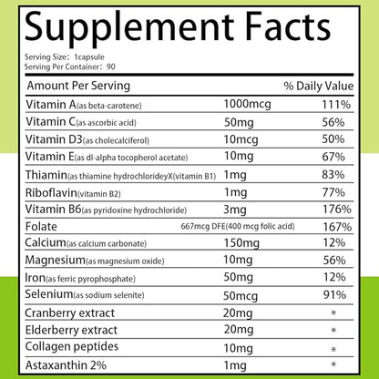SEMAL Daily Multivitamin & Multimineral Supplement for Women (90 Capsules)