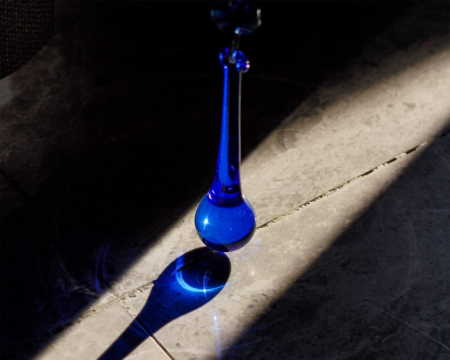 H&D 10pcs Suncatcher Crystal Raindrop Chandelier Prisms Pendants,Glass Prisms with Octagon Beads Lamp Curtain DIY Suncatcher Chandelier Parts (Cobalt Blue)