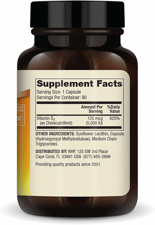 Dr. Mercola Liposomal Vitamin D3 - Supports Heart, Bone & Immune Health - 5,000 IU Per Serving - Non-GMO, Soy Free & Gluten Free - 90 Capsules (90 Servings)