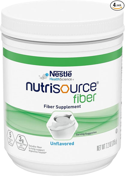 Nestle Nutrisource Fiber Fiber Supplement Unflavored 7.2 oz. Canister 4 Ct