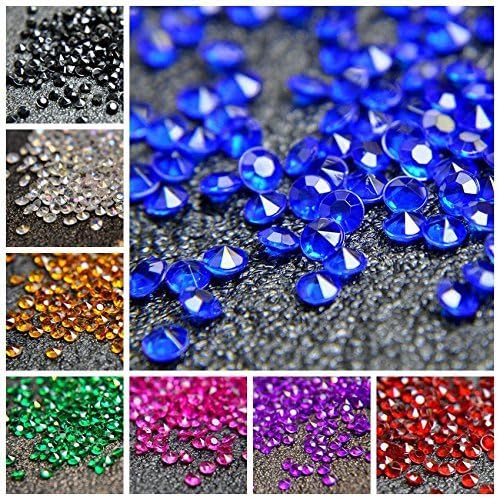 1000pcs/ Pack Wedding Table Acrylic Diamond Scatter Crystals Confetti Acrylic Gems Vase Fillers Rhinestones for Wedding, Bridal Shower, Vase Beads Decorations (12mm, Olive Green)