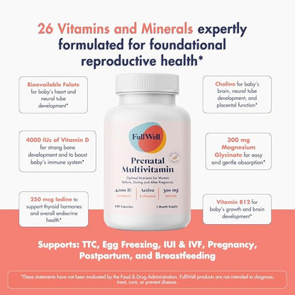 Prenatal Vitamins Lemon | choline, folate, vitamin D for fetal growth, brain development | 26 Vital Nutrients | Dietitian-formulated, OBGYN recommended, non-GMO, 3rd Party tested, 30 Servings