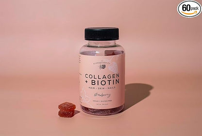 The Elderberry Co. Collagen + Biotin Gummies + Aronia Berries Natural Hair and Nails Supplement