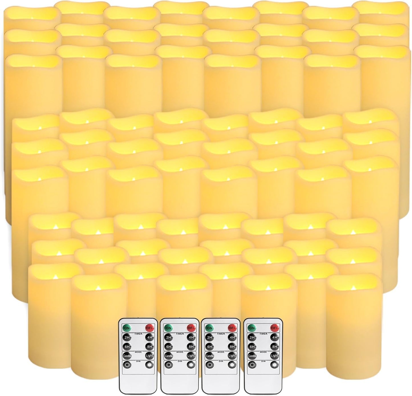 72-Pack LED Flameless Candles with Remote Control -Flickering Flameless Candles-Remote Timer Perfect for Wedding Parties, and Special Occasions(Three Sizes)