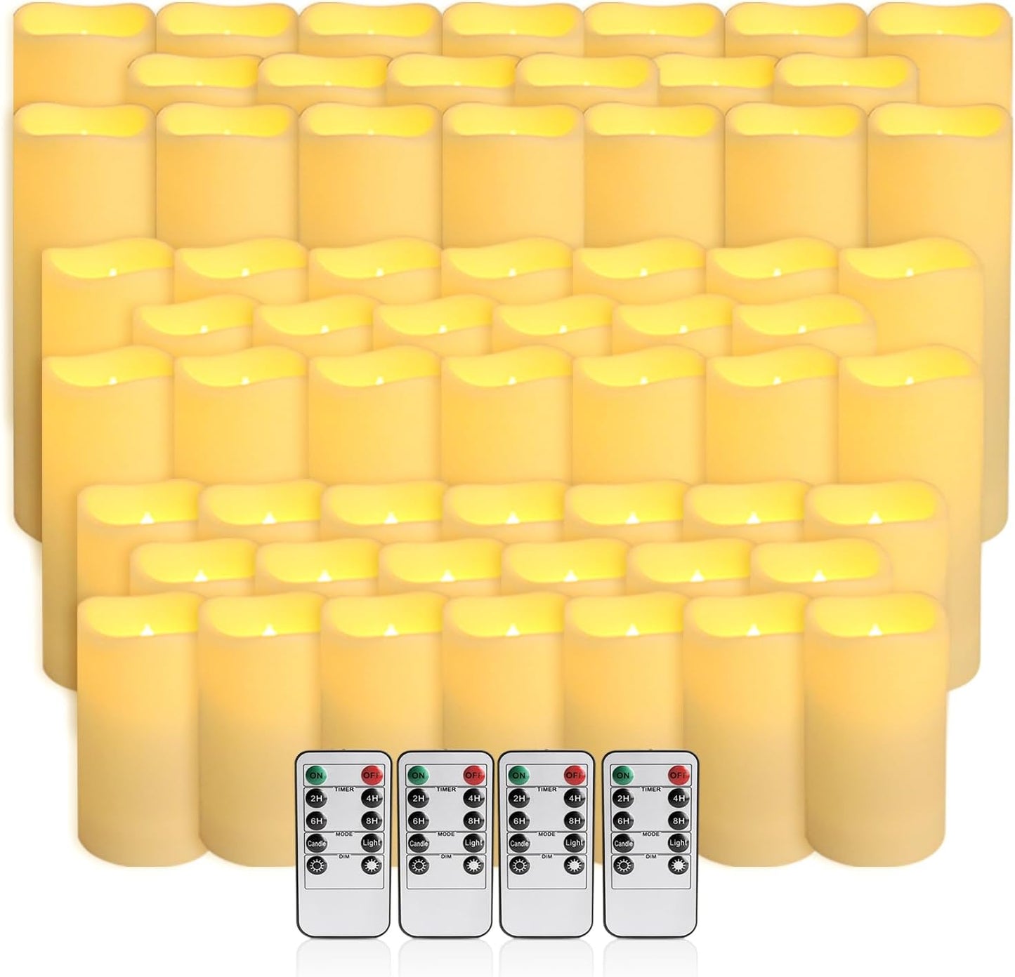 60-Pack LED Flameless Candles with Remote Control - Perfect for Parties, and Special Occasions (Three Sizes)