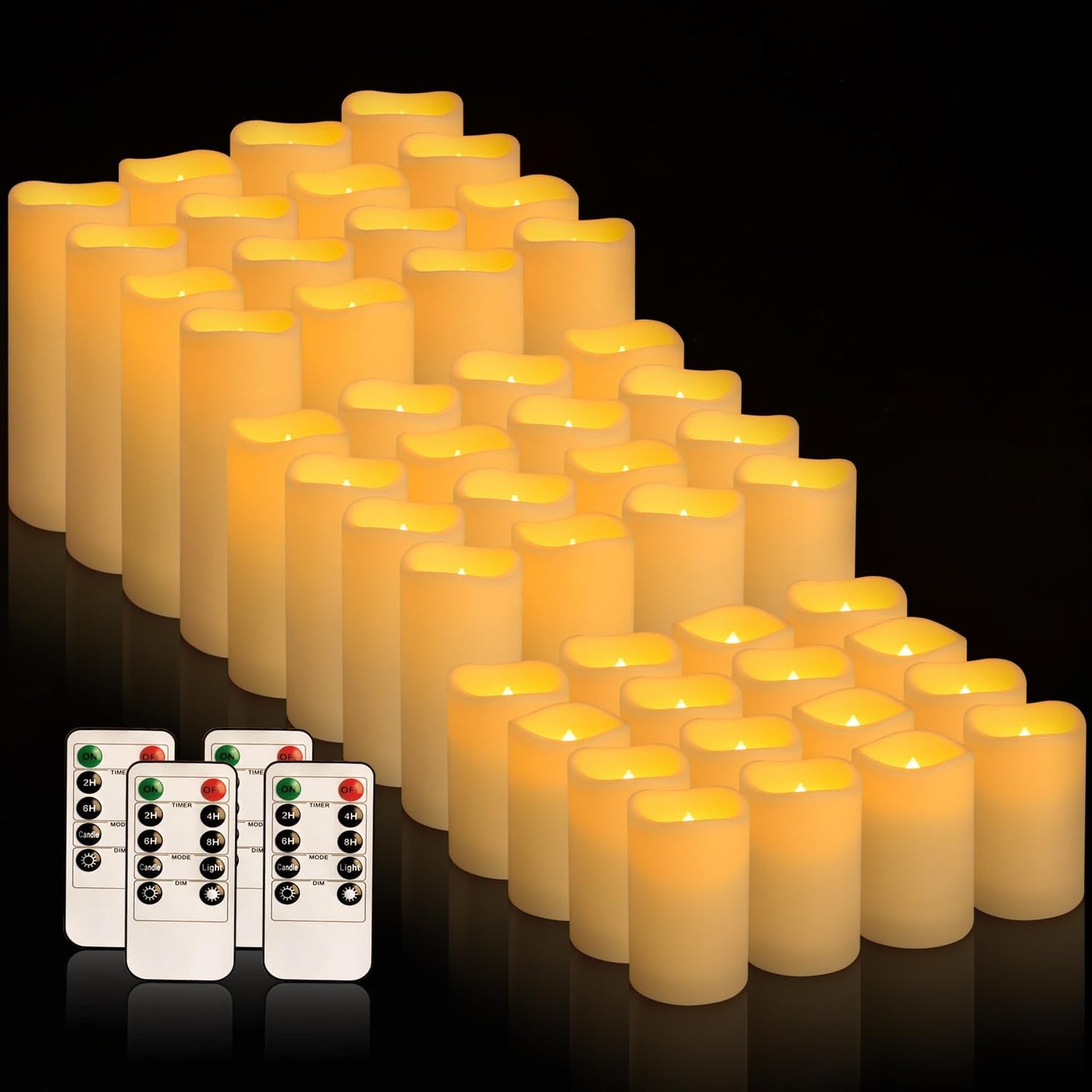48-Pack LED Flameless Candles with Remote Control - Perfect for Home, Parties, and Special Occasions - Create a Magical Ambiance Effortlessly(Three Sizes)