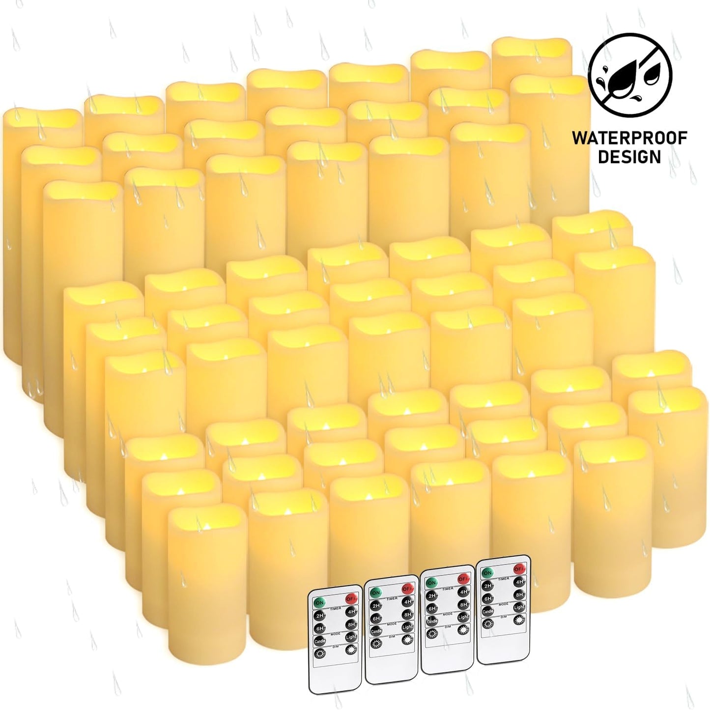 60 Packs Flameless Led Candles, Battery Candles,Simulate Flame,Waterproof Outdoor Indoor Candles