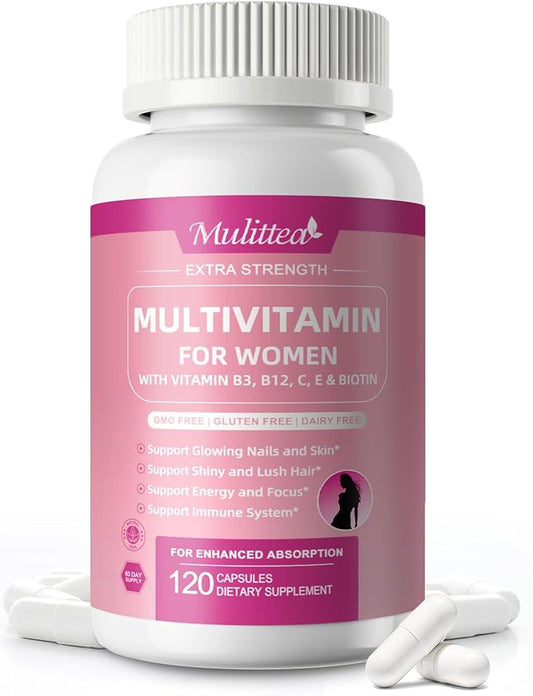 Multivitamin for Women - 18+ Daily Women Multivitamin w/Biotin 10000mcg, Vitamin A, C, D, E & More for Hair, Skin and Nails - Methylated B9,B12 for Energy & Focus -120 CT