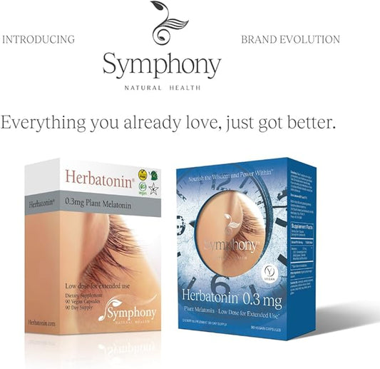 Herbatonin 0.3mg – The First Phyto-Melatonin (Natural Plant Melatonin) – 90 Vegan Capsules (90 Day Supply) Low Dose, Natural Sleep Aid and Circadian Rhythm Support (Pack of 1)