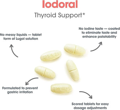 Optimox Iodoral 6.25 mg - Iodine Supplements for Thyroid Support, Potassium Iodide Tablets, Lugol Solution, Daily Vitamins and Minerals, High Potency Iodine Tablets - 90 Tablets 1-Pack