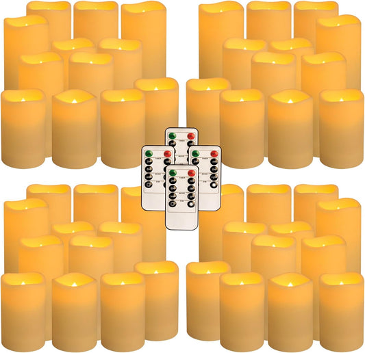 48-Pack LED Flameless Candles with Remote Control - Perfect for Home, Parties, and Special Occasions - Create a Magical Ambiance Effortlessly(Three Sizes)