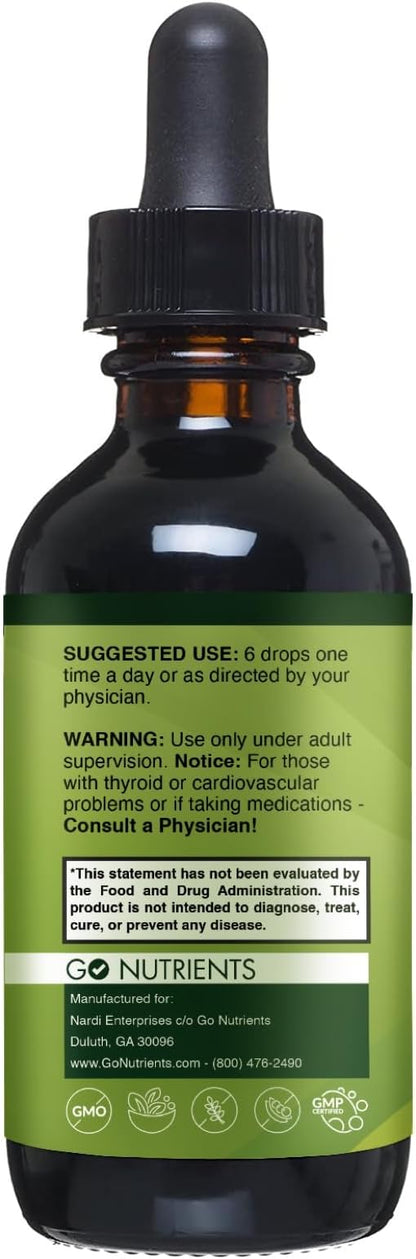 Go Nutrients Iodine Edge – Organic Nascent Iodine Liquid Supplement for Thyroid Support, Energy, Immune & Cognitive Health – High Absorption Drops - Natural Tincture for Women & Men – 1 oz