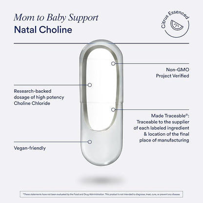 Ritual Natal Choline Supplement, 550mg, Supports Baby’s Cognitive Function When Taken During Pregnancy and Choline Content in Breastmilk*, 30 Day Supply