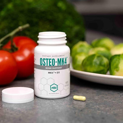 Osteo-MK4 Bone Support | Vitamin D & K Complex | 45mg Vitamin K2 (MK4) for Strong Bone Health & Function | 60ct Veggie Capsules
